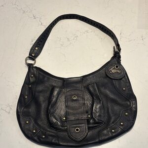 Hype Black Leather Hobo Bag
